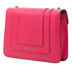 ブルガリ セルペンティ フォーエバー 斜め掛け チェーン ショルダーバッグ ピンク レザー レディース BVLGARI 【中古】