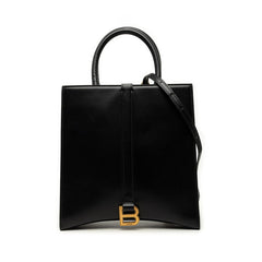 バレンシアガ Bロゴ ハンドバッグ 2WAY ショルダーバッグ ブラック ゴールド レザー レディース BALENCIAGA 【中古】