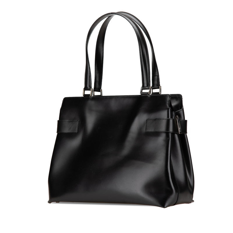 サルヴァトーレフェラガモ ガンチーニ ハンドバッグ ショルダーバッグ 2WAY DY-21 0166 ブラック レザー レディース Salvatore Ferragamo 【中古】