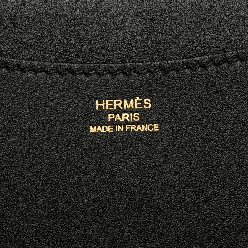 エルメス インザループ23 ハンドバッグ エクリュ ブラック トワルアッシュ スイフト レディース HERMES 【中古】