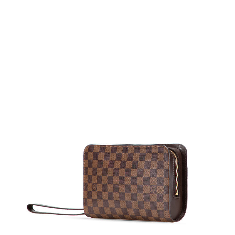 ルイ ヴィトン ダミエ サンルイ セカンドバッグ N51993 ブラウン PVC レザー メンズ LOUIS VUITTON 【中古】