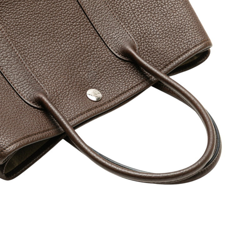 エルメス ガーデンパーティTPM ハンドバッグ ショコラ シルバー金具 ネゴンダ レディース HERMES 【中古】
