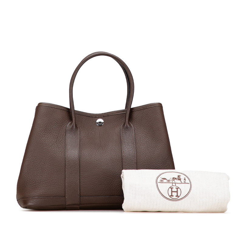 エルメス ガーデンパーティTPM ハンドバッグ ショコラ シルバー金具 ネゴンダ レディース HERMES 【中古】
