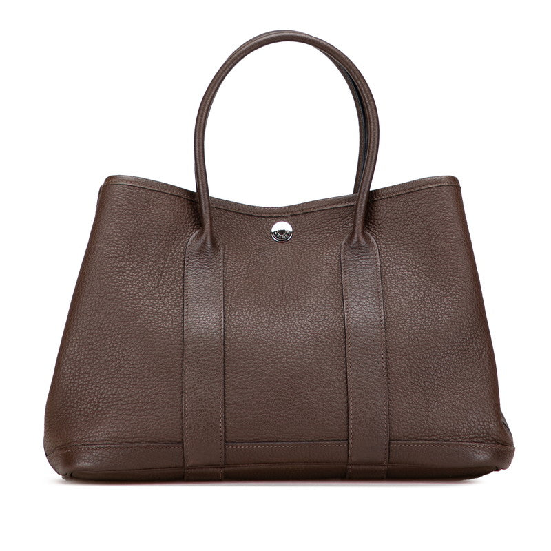 エルメス ガーデンパーティTPM ハンドバッグ ショコラ シルバー金具 ネゴンダ レディース HERMES 【中古】