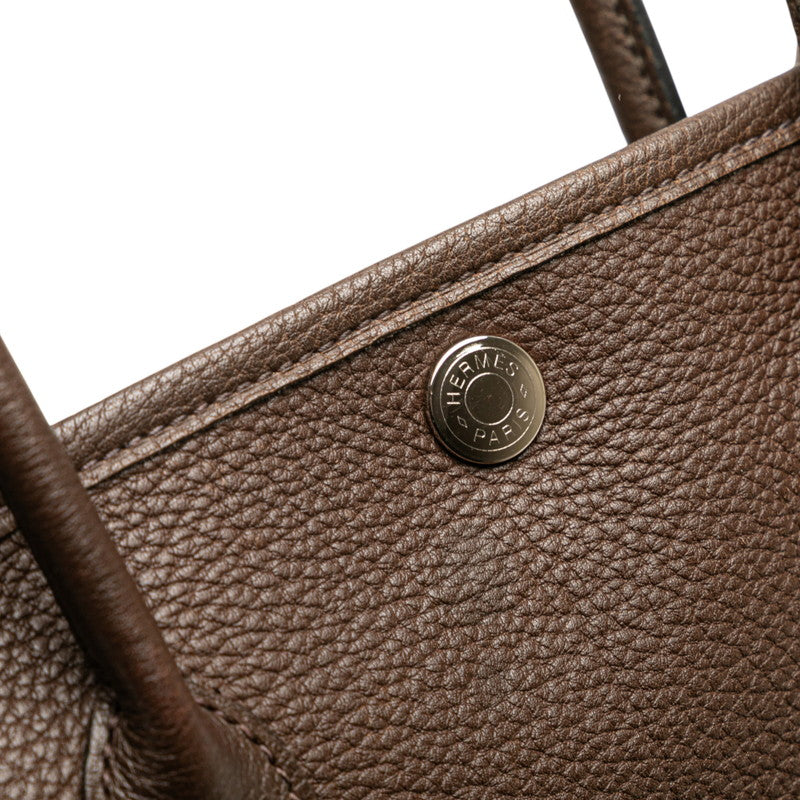 エルメス ガーデンパーティTPM ハンドバッグ ショコラ シルバー金具 ネゴンダ レディース HERMES 【中古】