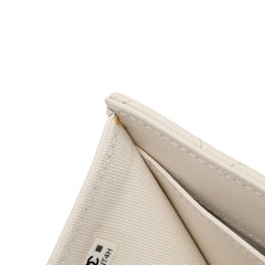 シャネル マトラッセ ココマーク ラインストーン 三つ折り財布 ホワイト キャビアスキン レディース CHANEL 【中古】