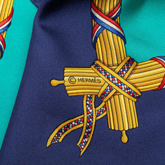 エルメス カレ90 1789 LIBERTE EGALITE FRATERNITE REPUBLIQUE FRANCAISE フランス革命を記念して スカーフ ネイビー マルチカラー シルク レディース HERMES 【中古】