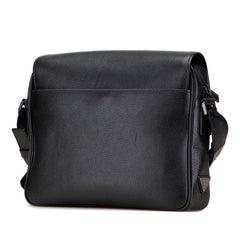 プラダ ロゴ メッセンジャーバッグ ショルダーバッグ ブラック レザー メンズ PRADA 【中古】