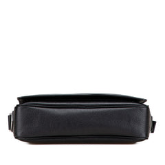 プラダ ロゴ メッセンジャーバッグ ショルダーバッグ ブラック レザー メンズ PRADA 【中古】