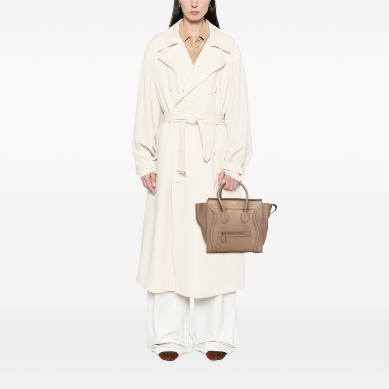 セリーヌ ラゲージ マイクロショッパー ハンドバッグ ベージュ レザー レディース CELINE 【中古】