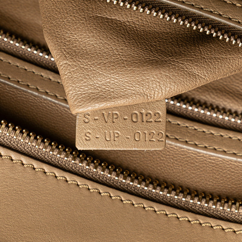 セリーヌ ラゲージ マイクロショッパー ハンドバッグ ベージュ レザー レディース CELINE 【中古】