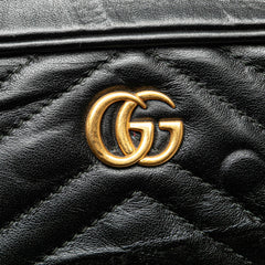 グッチ GGマーモント ウエストバッグ 523380 ブラック レザー レディース GUCCI 【中古】