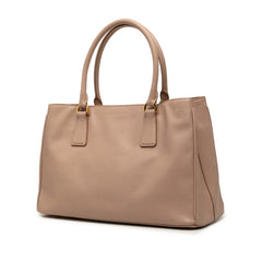 プラダ 三角ロゴプレート ガレリア トートバッグ ハンドバッグ 1BA874 ベージュ サフィアーノレザー レディース PRADA 【中古】