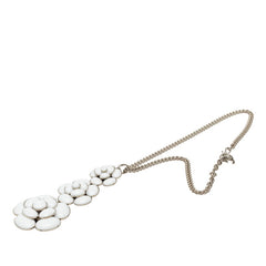 シャネル カメリア ネックレス ホワイト シルバー メタル レディース CHANEL 中古