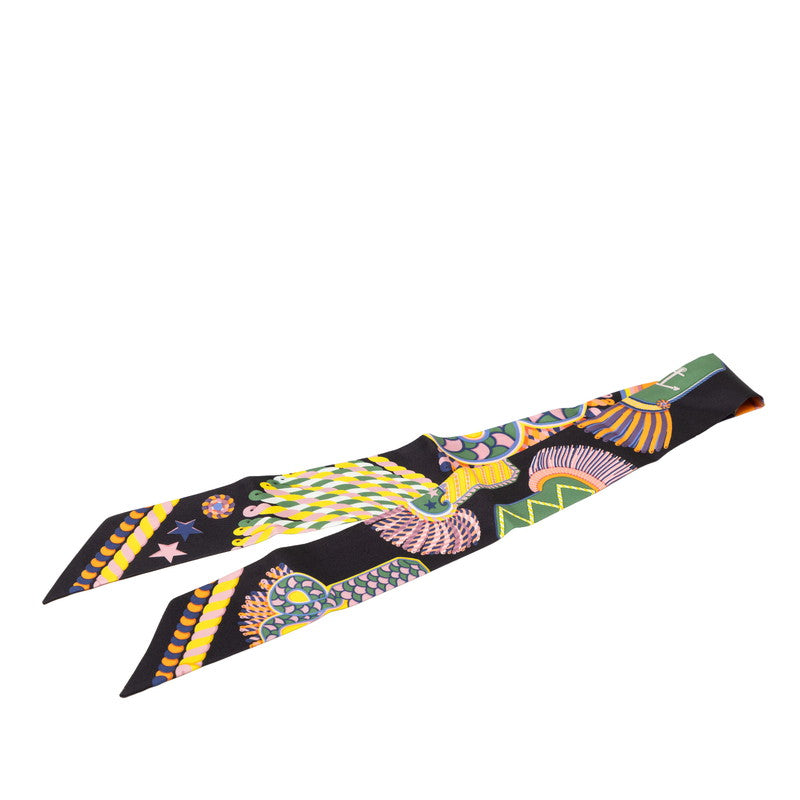 エルメス ツイリー EPAULETTES DE GALA 式典肩章 スカーフ ブラック マルチカラー シルク レディース HERMES 【中古】
