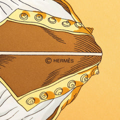 エルメス カレ90 フェンシング TRAITE DES ARMES スカーフ ベージュ シルク レディース HERMES 【中古】