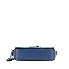 プラダ サフィアーノ ハンドバッグ ショルダーバッグ 2WAY ブルー シルバー レザー レディース PRADA 【中古】