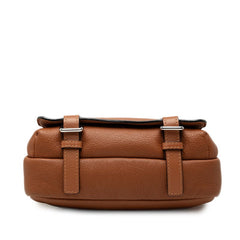 ロエベ アナグラム ミリタリー メッセンジャーバッグ ショルダーバッグ ブラウン レザー レディース LOEWE 中古