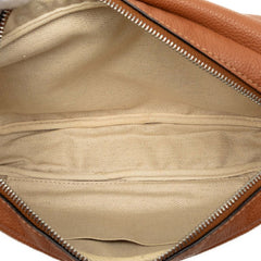 ロエベ アナグラム ミリタリー メッセンジャーバッグ ショルダーバッグ ブラウン レザー レディース LOEWE 中古