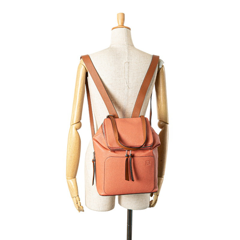 ロエベ アナグラム ゴヤ スモール リュック バックパック ピンク カーフレザー レディース LOEWE 【中古】