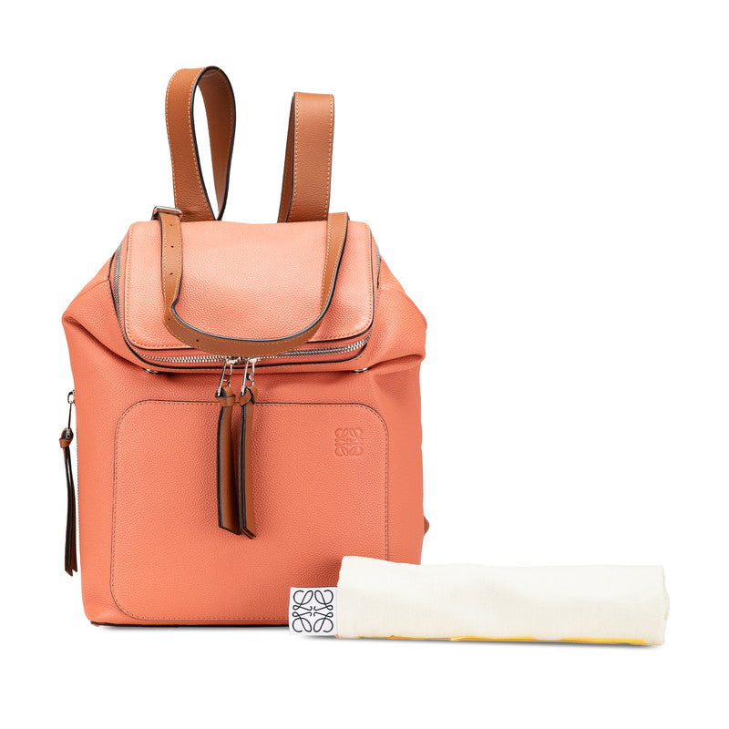 ロエベ アナグラム ゴヤ スモール リュック バックパック ピンク カーフレザー レディース LOEWE 【中古】