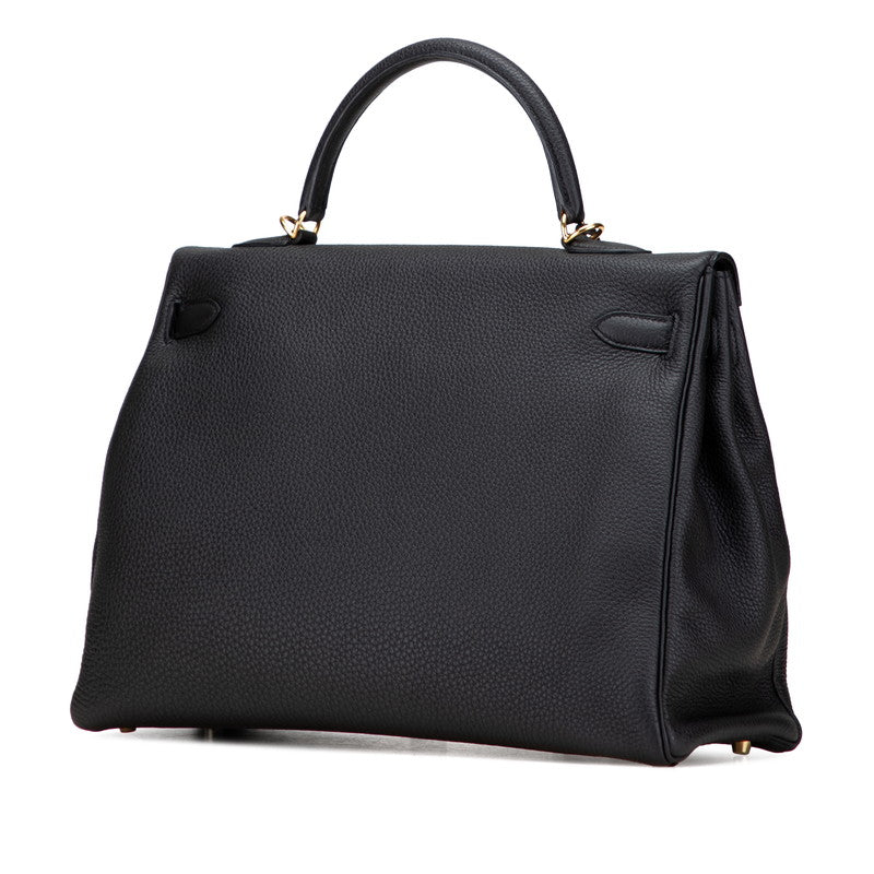 エルメス ケリー35 ハンドバッグ ショルダーバッグ 2WAY ブラック トゴ レディース HERMES 【中古】