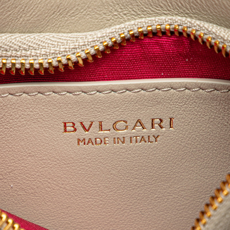 ブルガリ セルペンティ エリプス ハンドバッグ ショルダーバッグ 2WAY グレージュ レザー レディース BVLGARI 【中古】
