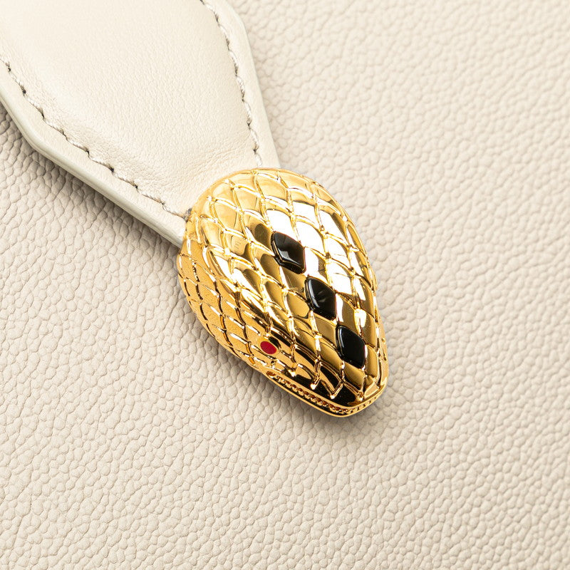 ブルガリ セルペンティ エリプス ハンドバッグ ショルダーバッグ 2WAY グレージュ レザー レディース BVLGARI 【中古】