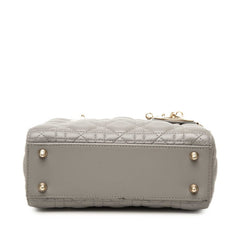 ディオール カナージュ レディ ディオール ハンドバッグ ショルダーバッグ 2WAY グレー レザー レディース Dior 中古