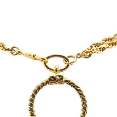 シャネル ヴィンテージ 1983 ココマーク ルーペ ロングネックレス ダブルチェーン ゴールド メッキ レディース CHANEL 【中古】