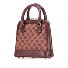 グッチ GGキャンバス ホースビット1955 ハンドバッグ ショルダーバッグ 2WAY 677212 ワインレッド ネイビー キャンバス レザー レディース GUCCI 【中古】
