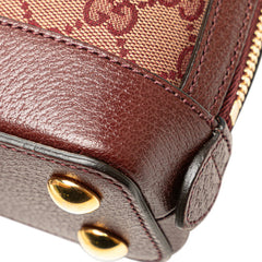 グッチ GGキャンバス ホースビット1955 ハンドバッグ ショルダーバッグ 2WAY 677212 ワインレッド ネイビー キャンバス レザー レディース GUCCI 【中古】