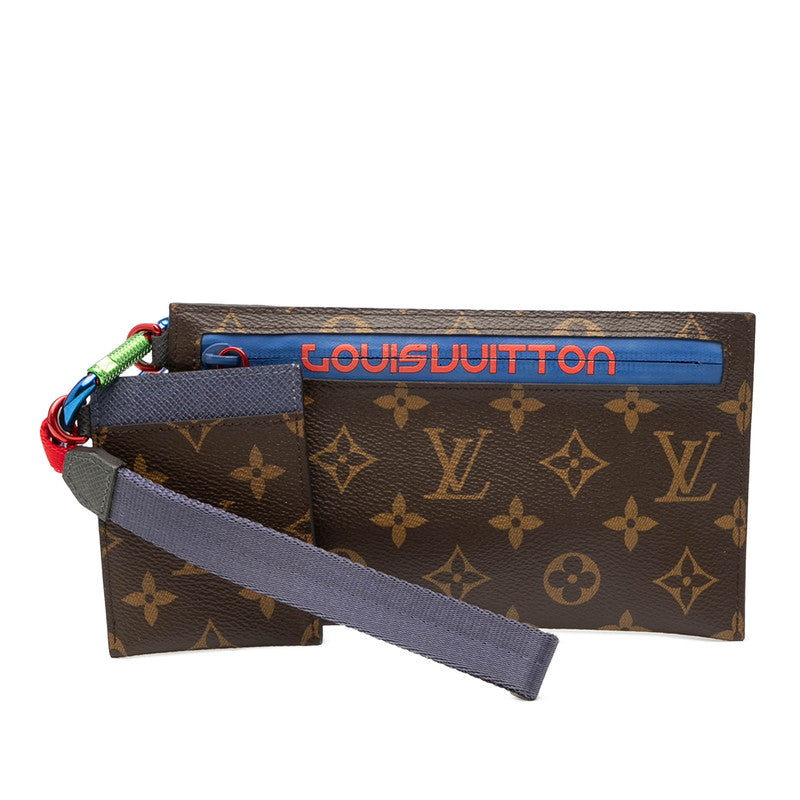 ルイ ヴィトン モノグラム パシフィック リボンポーチ クラッチバッグ M63045 ブラウン PVC レザー レディース LOUIS VUITTON 【中古】