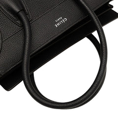 セリーヌ ラゲージ マイクロショッパー ハンドバッグ ブラック レザー レディース CELINE 【中古】