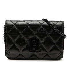 バレンシアガ ビードット 斜め掛け チェーンウォレット ショルダーバッグ 593615 ブラック レザー レディース BALENCIAGA 【中古】