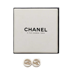 シャネル ココマーク スタッドピアス B23C ゴールド ホワイト メッキ GP レジン レディース CHANEL 【中古】