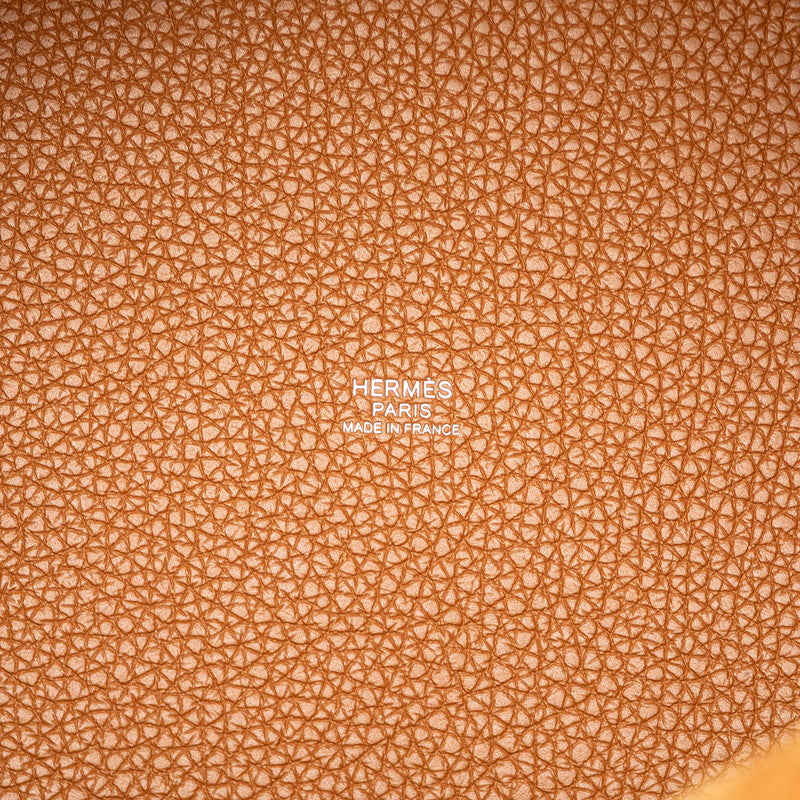 エルメス ピコタンロックMM ハンドバッグ ブラウン系 シルバー金具 トリヨンクレマンス レディース HERMES 【中古】