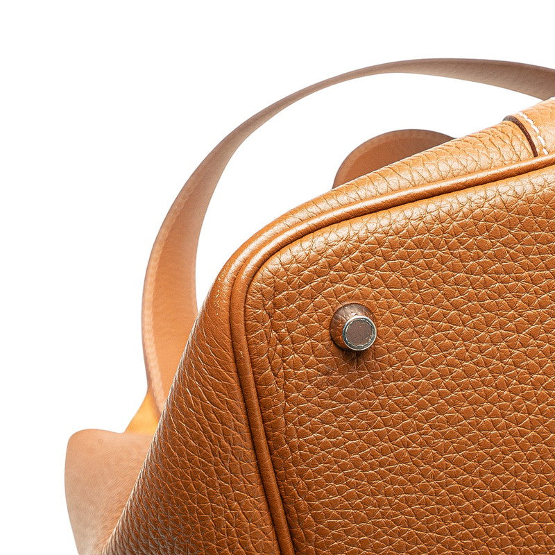 エルメス ピコタンロックMM ハンドバッグ ブラウン系 シルバー金具 トリヨンクレマンス レディース HERMES 【中古】