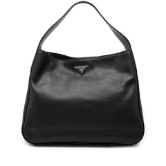 プラダ 三角ロゴプレート ワンショルダーバッグ 1BC028 ブラック レザー レディース PRADA 中古