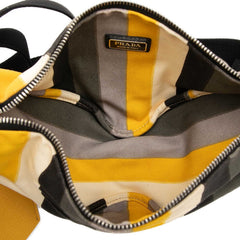 プラダ トライアングル 斜め掛け ショルダーバッグ 2VH155 マルチカラー キャンバス レザー レディース PRADA 中古