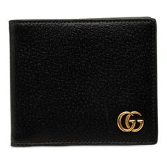 グッチ GGマーモント 二つ折り財布 コンパクトウォレット 428725 ブラック レザー レディース GUCCI 中古