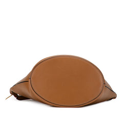 セリーヌ ロゴ クラスプバケット ショルダーバッグ ブラウン レザー レディース CELINE 【中古】