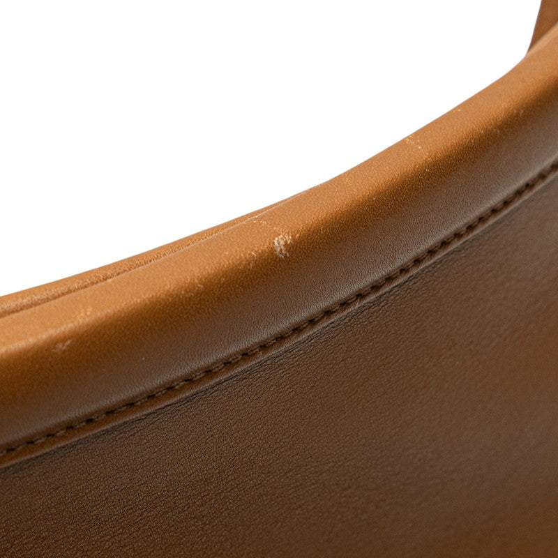 セリーヌ ロゴ クラスプバケット ショルダーバッグ ブラウン レザー レディース CELINE 【中古】