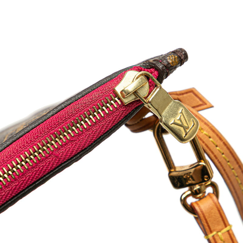 ルイ ヴィトン モノグラム ネヴァーフルMM付属 ポーチ ブラウン PVC レザー レディース LOUIS VUITTON 【中古】