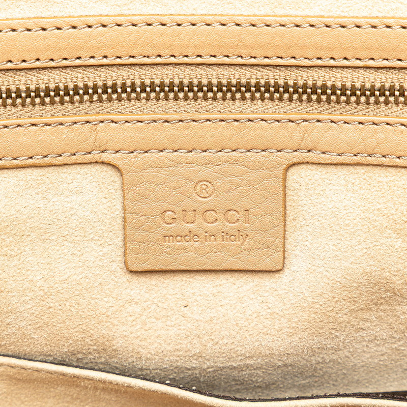 グッチ ダブルG ハンドバッグ ボストンバッグ 251813 ベージュ レザー レディース GUCCI 【中古】