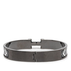 エルメス クリックHH バンダナ ブレスレット ブラック ホワイト メタル メンズ HERMES 【中古】
