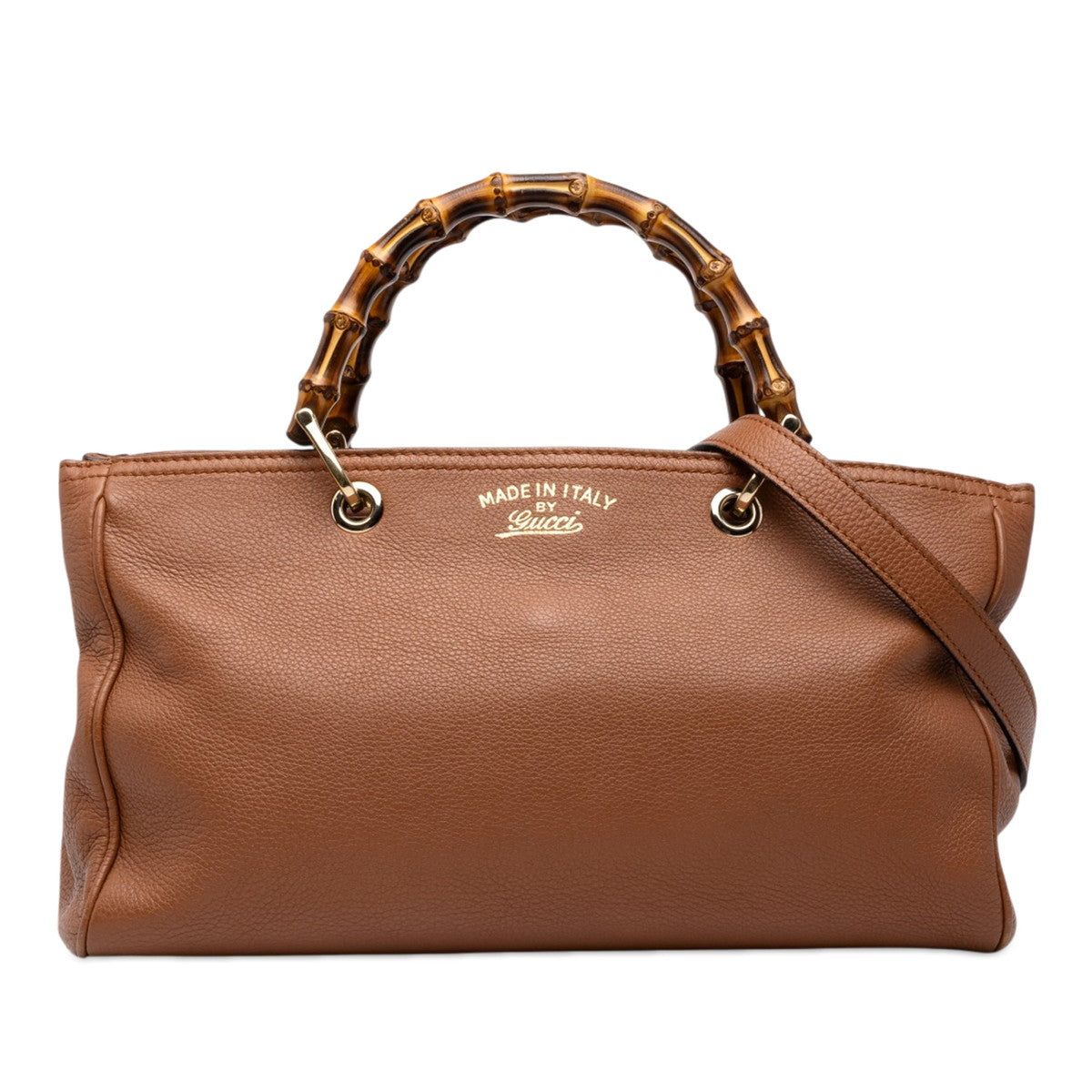 グッチ バンブー ショッパー ハンドバッグ ショルダーバッグ 2WAY 323660 ブラウン レザー レディース GUCCI 中古
