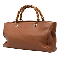 グッチ バンブー ショッパー ハンドバッグ ショルダーバッグ 2WAY 323660 ブラウン レザー レディース GUCCI 中古