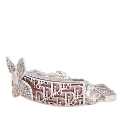 ディオール トロッター フラワーモチーフ ラインストーン ブレスレット シルバー ピンク メタル レディース Dior 【中古】