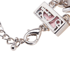 ディオール トロッター フラワーモチーフ ラインストーン ブレスレット シルバー ピンク メタル レディース Dior 【中古】